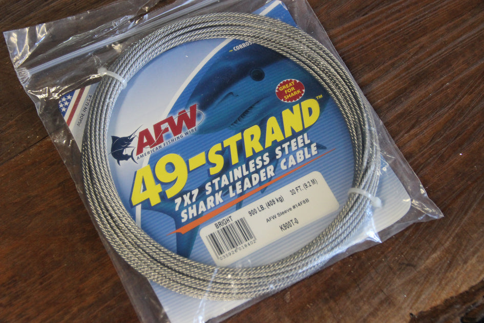 49 Strand 7x7 Stainless Steel Shark Leader Cable 600lb Bright