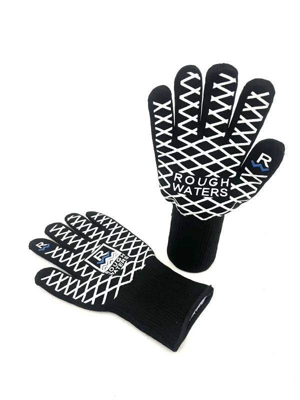 Rough Waters Fishing/BBQ Gloves (Blk/Wht)