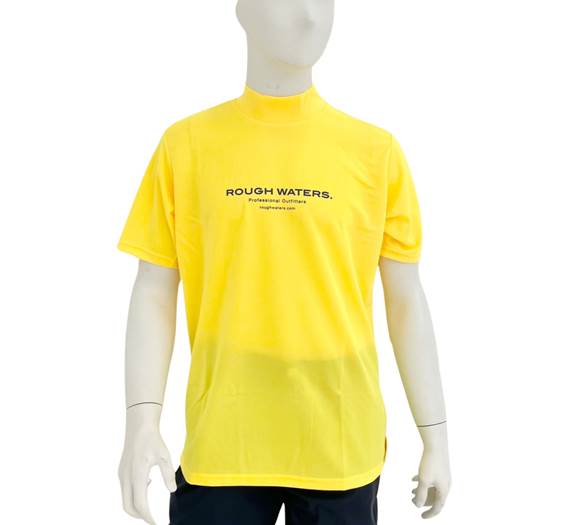 Rough Waters Mock Neck Shirt (Large Yellow)